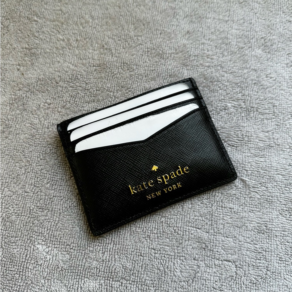 Kate Spade NWT Slim 'Staci' Leather Card Holder Wallet | Black